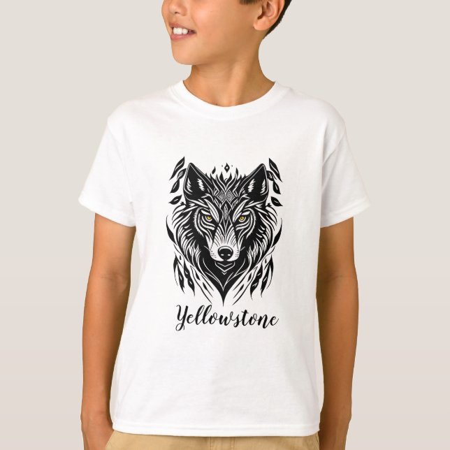 Boy's Shirt Yellowstone Wolf (Front)