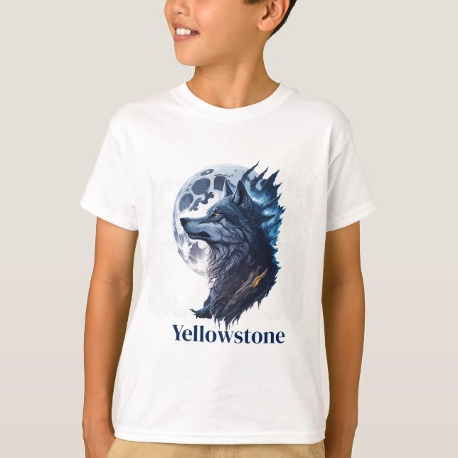 Boy's Shirt Yellowstone Wolf (Front)