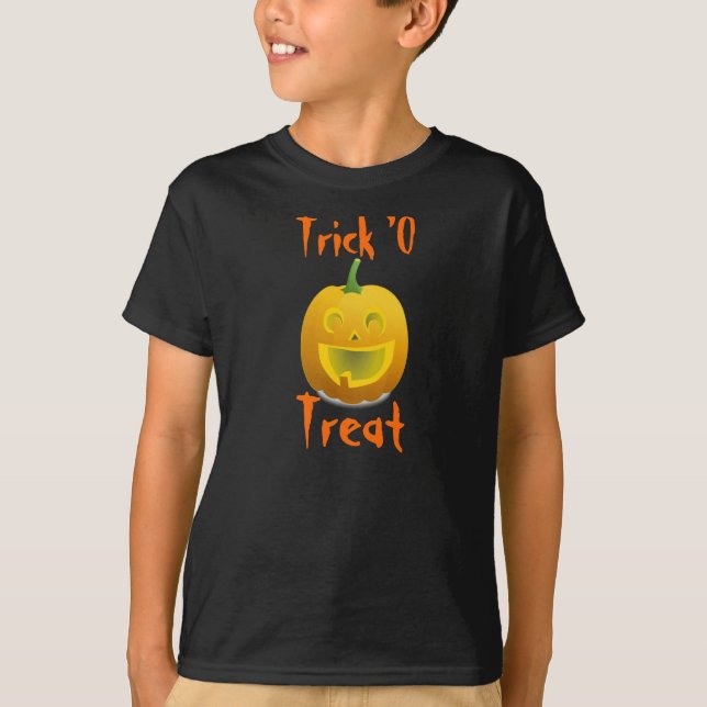 BOYS SHIRTS - HALLOWEEN DESIGNS - JACK O LANTERN (Front)