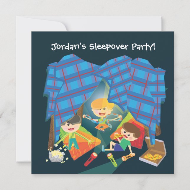Boy's Sleepover Slumber Party Invitation (Front)