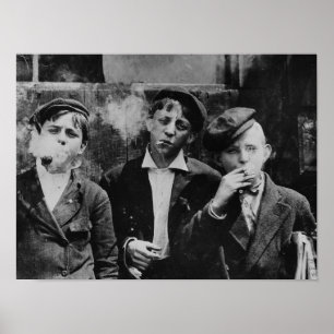 Boys Smoking Cigarettes Poster