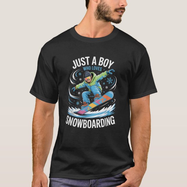 Boys Snowboarding  T-Shirt (Front)
