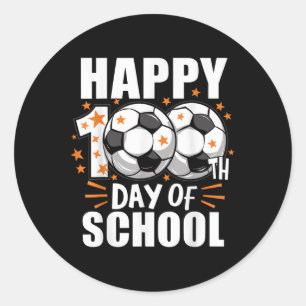 Boys Soccer 100 Days Of School Soccer Ball 100th D Classic Round Sticker