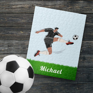 Boy's Soccer Player's Name Athlete Sport Theme Kid Jigsaw Puzzle