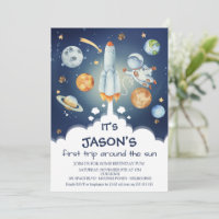 Boys Space First Trip Around the Sun Birthday