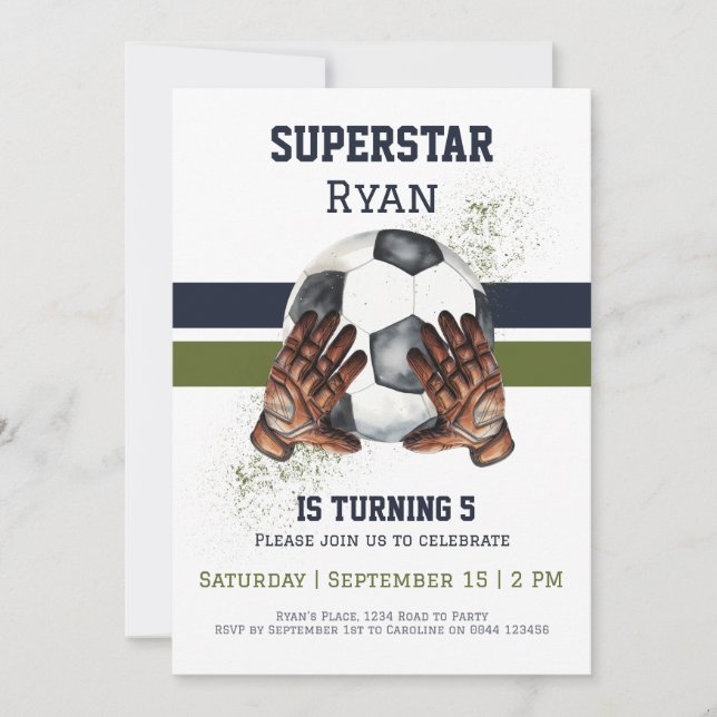 Boys Sports Birthday Invitation (Front)
