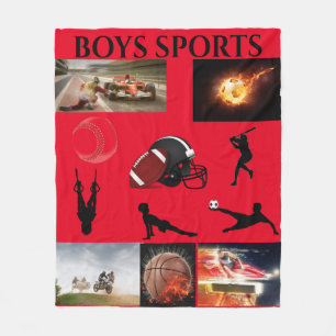BOYS SPORTS FLEECE BLANKET.