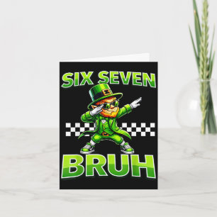 Boys st patricks day 67 leprechaun dab six seven card
