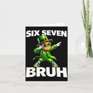 Boys st patricks day 67 leprechaun dab six seven card