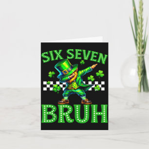 Boys st patricks day 67 leprechaun dab six seven card