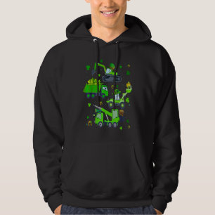 Boys St Patricks Day Crane Truck Construction Todd Hoodie