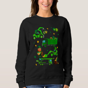 Boys St Patricks Day Crane Truck Construction Todd Sweatshirt