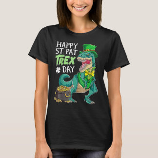 Boys St Patricks Day Kids Dinosaur Happy Pat Trex T-Shirt
