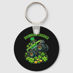 Boys St Patricks Day Shamrock Crusher Lucky Monste Key Ring
