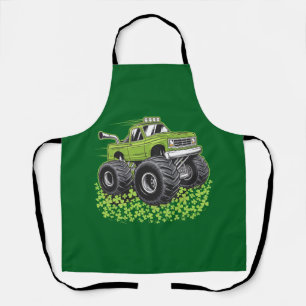 Boys St Patricks Day Toddler Lucky Monster Truck  Apron