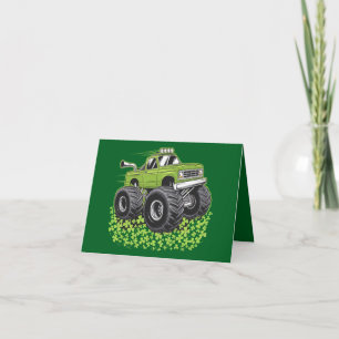 Boys St Patricks Day Toddler Lucky Monster Truck  Card