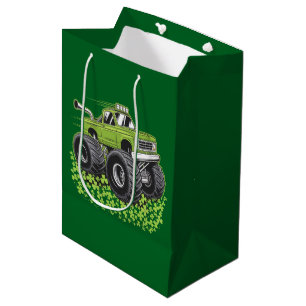 Boys St Patricks Day Toddler Lucky Monster Truck Medium Gift Bag