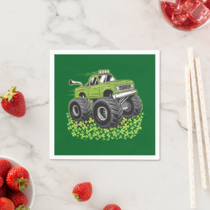 Boys St Patricks Day Toddler Lucky Monster Truck  Napkin