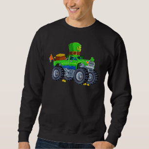 Boys St Pattys Day Truck Vehicles Front Loader And Sweatshirt