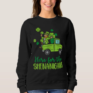 Boys St Pattys Day Truck Vehicles Front Loader And Sweatshirt
