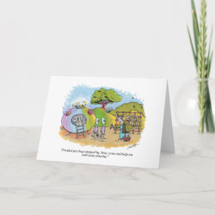 Boys Stopped By cartoon greeting card