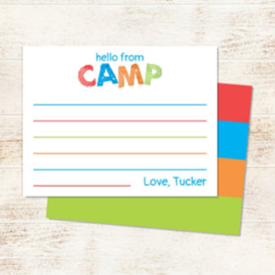 Boys Summer Camp Stationery Colourful Rustic Card