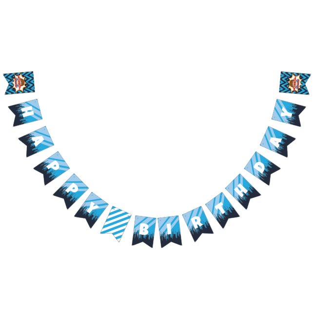 Boy's Superhero, Brown Hair Party - Banner (All)