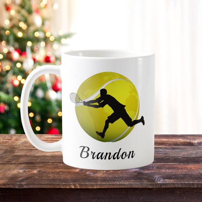 Boys Tennis Player Personalised Name Coffee Mug   (Creator Uploaded)