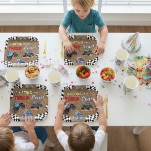 Boys Third Birthday Monster Truck Rally Paper Plate
