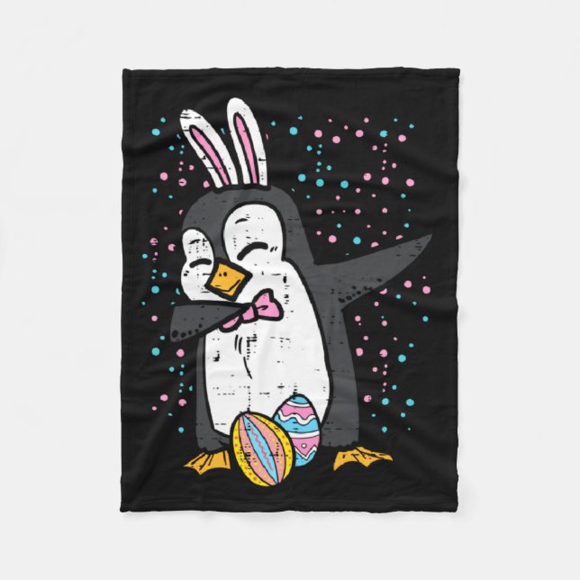 Boys To Easter Bunny Penguin Dab Dance Fleece Blanket (Front)
