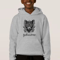 Boy's Top Hooded Sweatshirt Yellowstone Wolf
