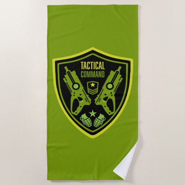 Boys Toy Dart Gun Battle Beach Towel (Front)