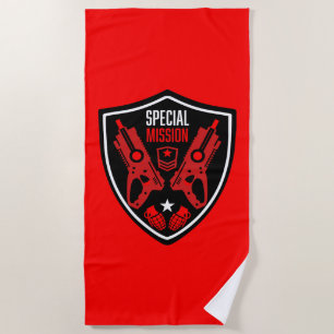 Boys Toy Dart Gun Battle Beach Towel