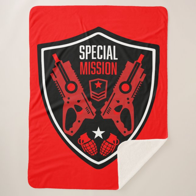 Boys Toy Dart Gun Battle Sherpa Blanket (Front)