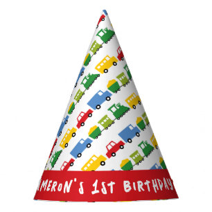 Boys Toys Car Bus Truck Train Transport Birthday Party Hat
