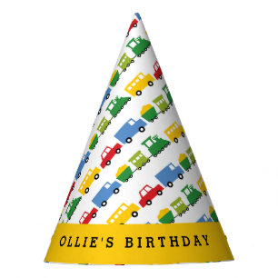 Boys Toys Car Train Bus Truck Transport Birthday Party Hat