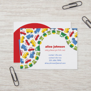 Boys' Toys Children Party Planner Fun Profile Card