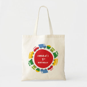 Boys Toys Colourful Fun Transport Birthday Party Tote Bag
