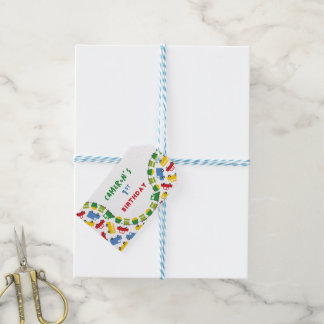 Boys Toys Colourful Transport Kid's Birthday Party Gift Tags
