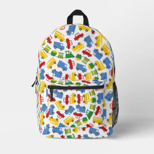Boys Toys Colourful Transport Kid's Birthday Party Printed Backpack