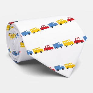 Boy's Toys Fun Cute Transport Car Bus Truck Kids Tie