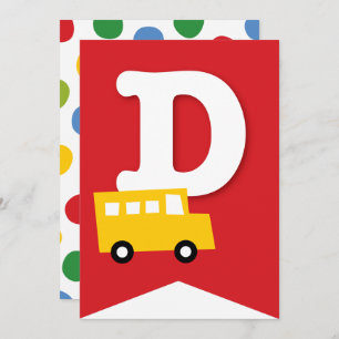 Boys Toys Kid's Birthday Party DIY Bunting Banner Invitation