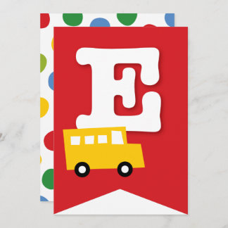 Boys Toys Kid's Birthday Party DIY Bunting Banner Invitation