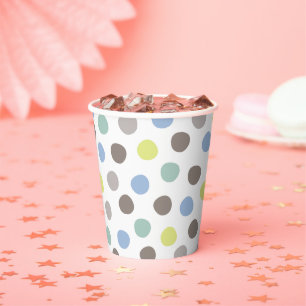 Boys Toys Kid's Birthday Pastel Blue Polka Dots Paper Cups