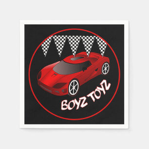 Boys Toys Red Sports Car Party Napkins