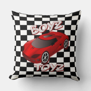 Boys Toys Red Sports Car Throw Pillow