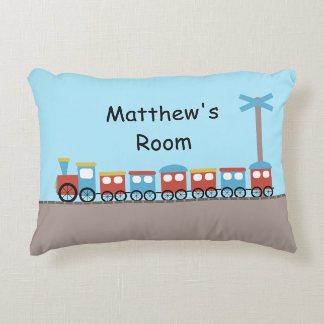 Boys Train Personalised Cushion (Front)