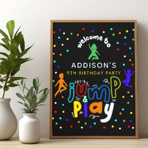 Boys Trampoline Park Birthday Welcome Sign
