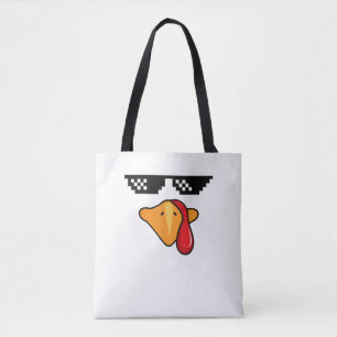 Boys Turkey Face Thanksgiving Coolest Glasses for  Tote Bag