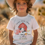 Boys “Two” Farm Animal Barnyard Kids 2nd Birthday Tri-Blend Shirt<br><div class="desc">Celebrate your little farmer’s big day in style! This adorable birthday shirt features a watercolor red barn, pig, cow, sheep, and chick, along with the playful phrase: “Oink, Baa, Moo – [Name] is Two!” Add your child’s name and age on the front, with a bold number on the back for...</div>